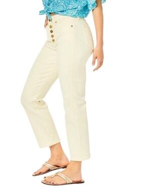 Lilly Pulitzer Light Yellow Capris size 4 new with tags